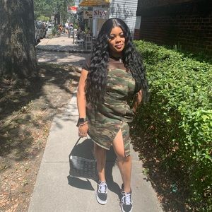 FOREVER21 ARMY CAMO OVERALL DRESS SKIRT